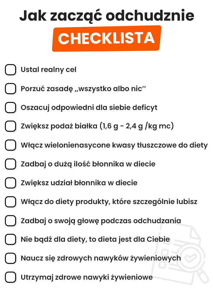 Dieta odchudzająca checklista jak zacząć odchudzanie