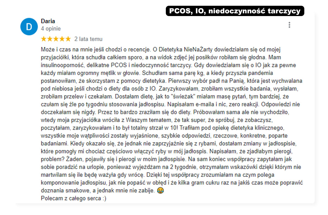 Opinia o diecie od Dietetyki #NieNaŻarty