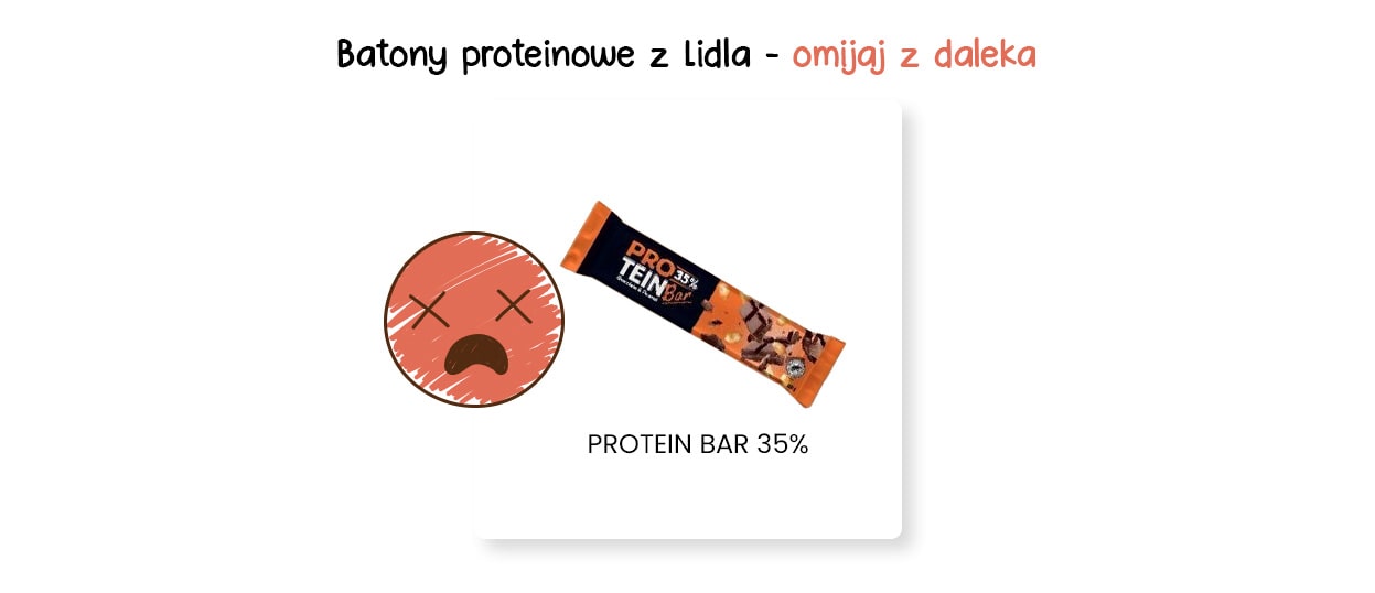 Słaby wybór batonów proteinowych z Lidla