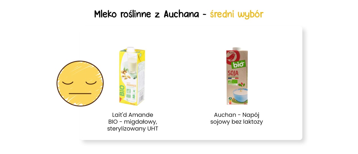 Mleko roślinne Auchan - średni wybór