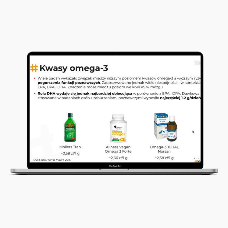 Fragment webinaru Dieta i suplementacja dla mózgu o kwasach omega-3