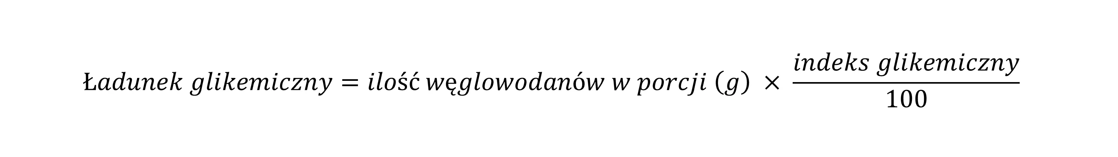 Wzór na ładunek glikemiczny
