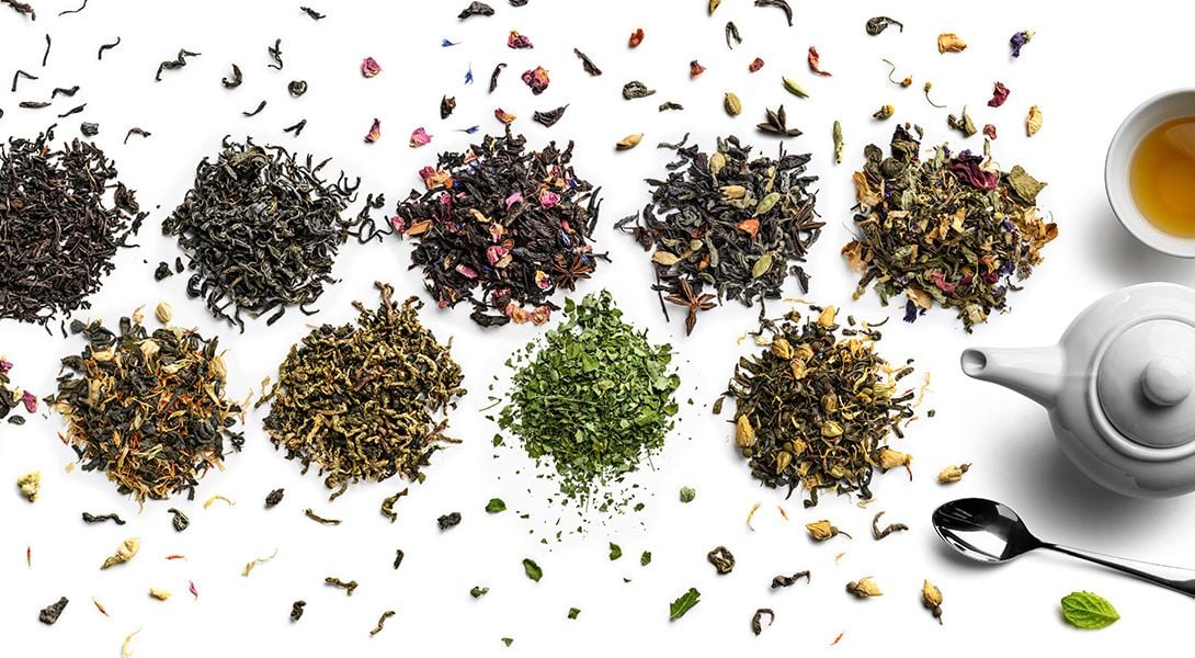 Różne zioła i herbaty