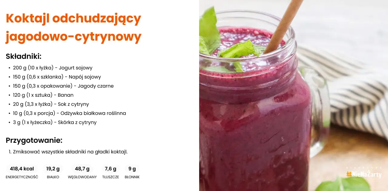 Koktajl odchudzający jagodowo-cytrynowy