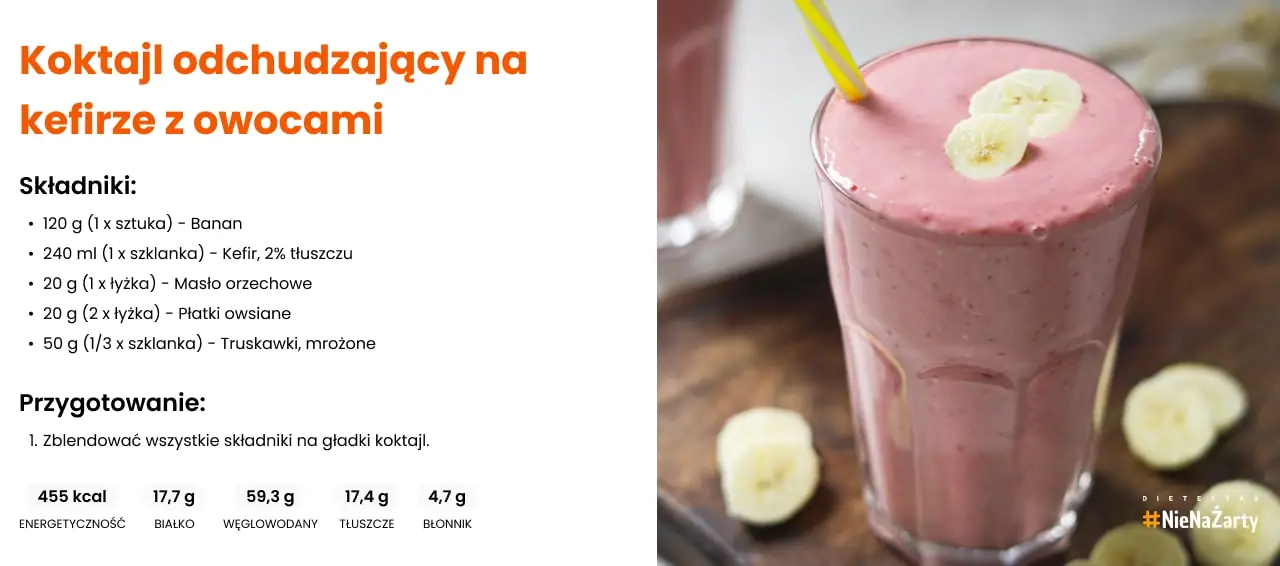 Koktajl odchudzający na kefirze z owocami