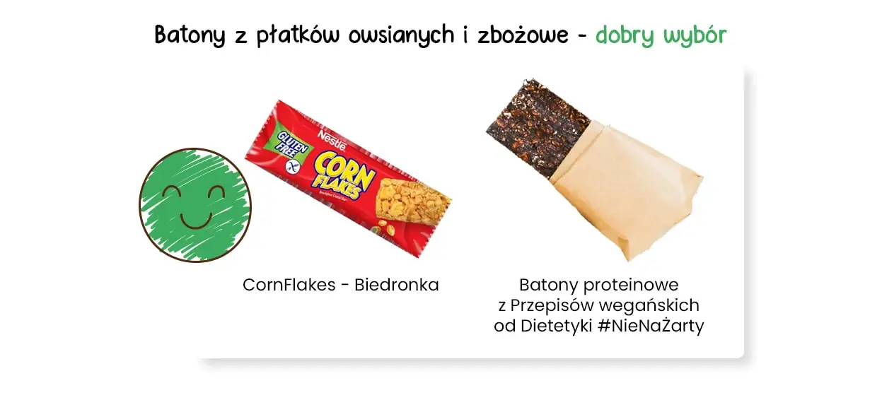 Dobry wybór batonów z płatków owsianych i zbożowych
