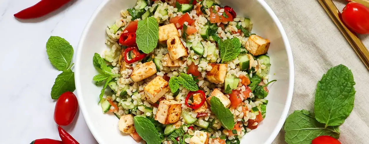 Tabbouleh z cytrynowym tofu