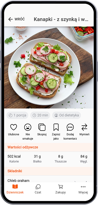 Kanapki z szynką i warzywami