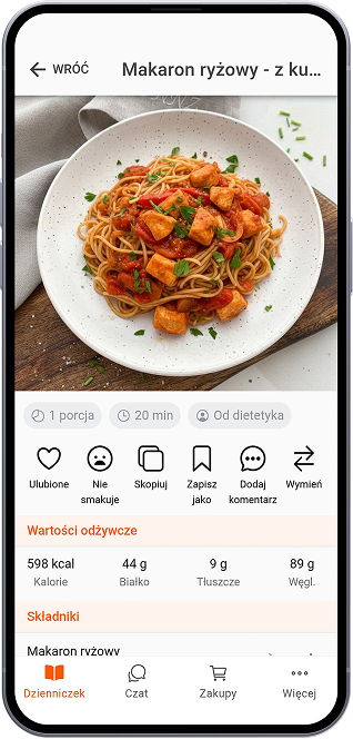 Makaron ryżowy z kurczakiem