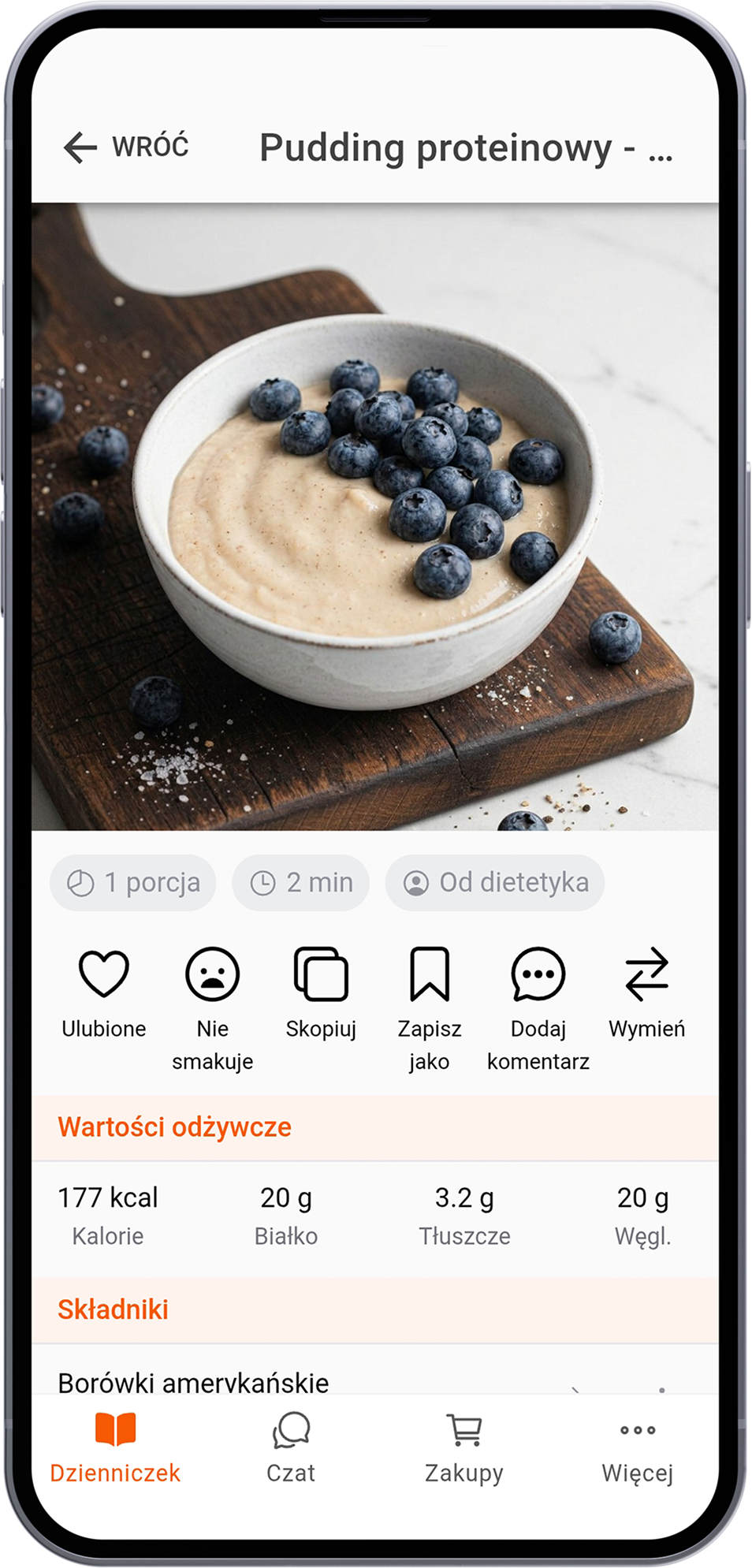 Pudding proteinowy - z owocami