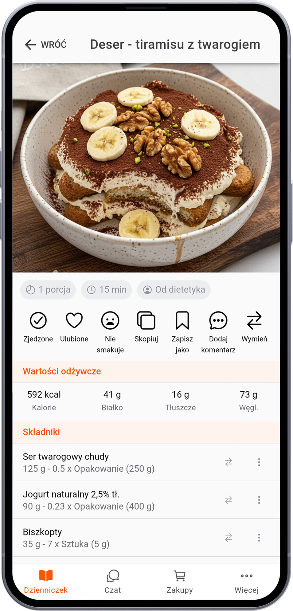 Tiramisu z twarogiem