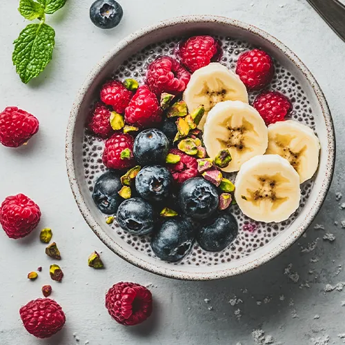 Chia pudding z jagodami