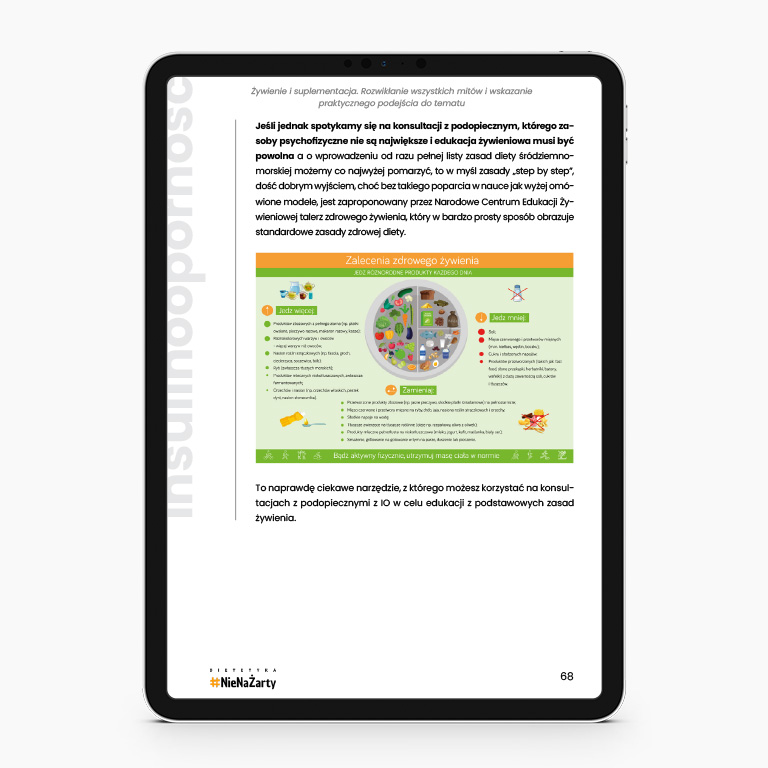 Fragment ebooka merytorycznego - Kompleksowy poradnik o insulinooporności o talerzu zdrowego żywienia