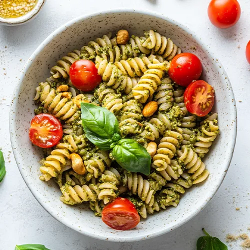 Makaron z bazyliowym pesto