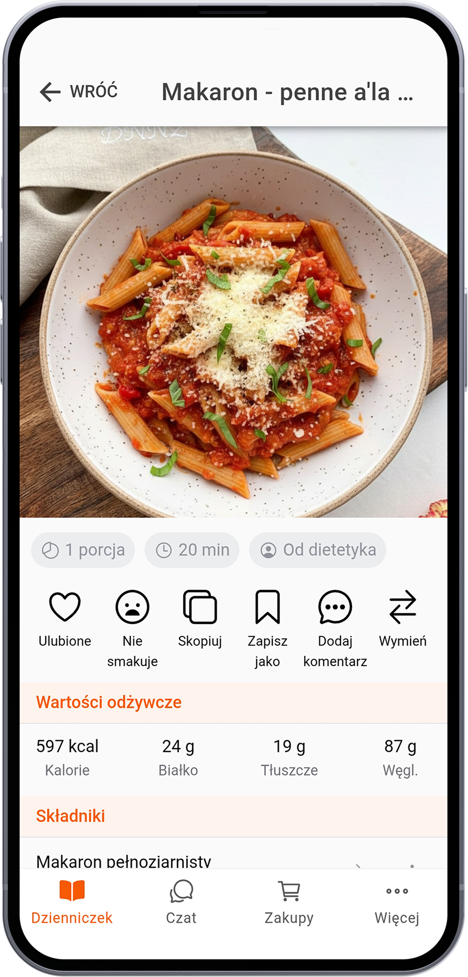 Makaron penne ala arrabbiata
