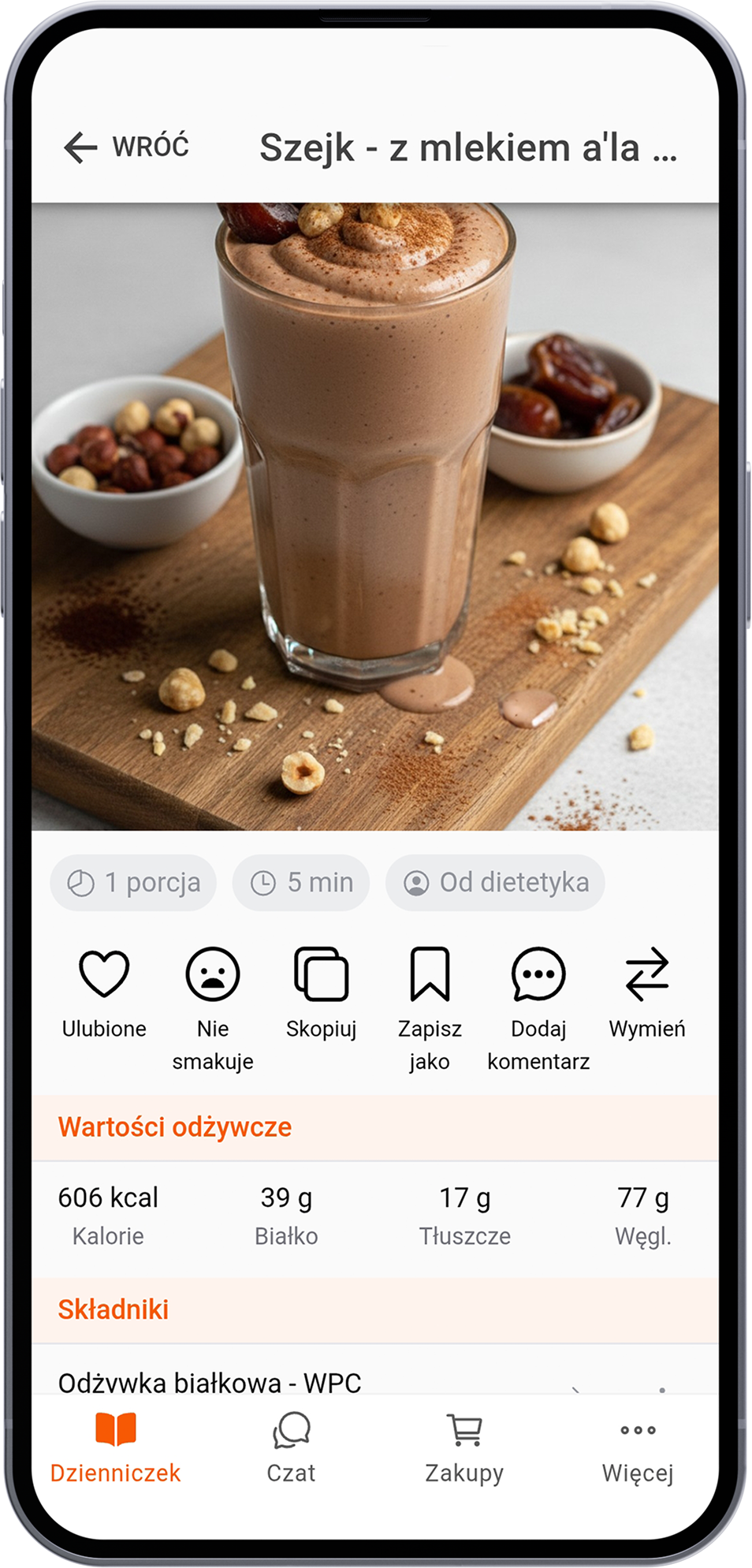 Shake z mlekiem ala Nutella