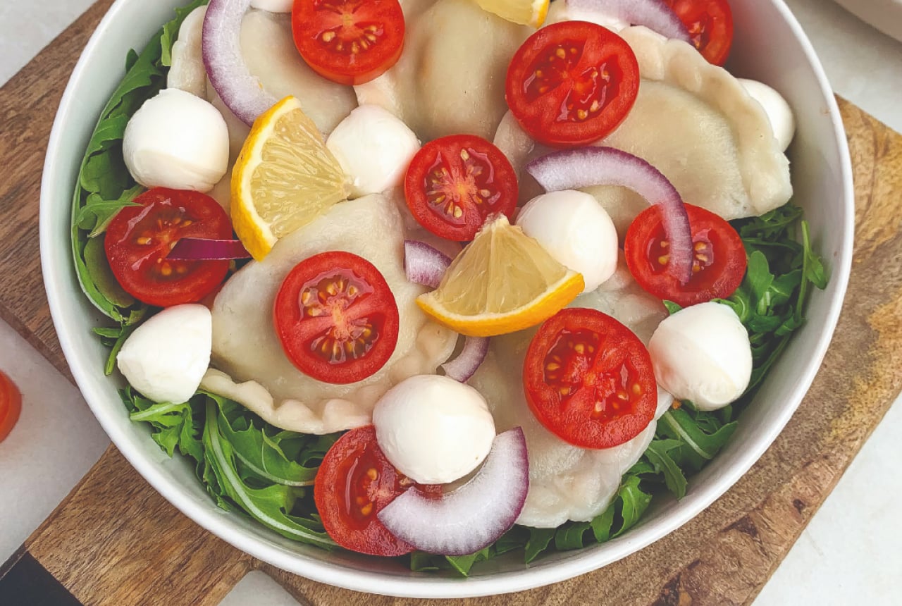 Pierogi ze szpinakiem i serem mozzarella