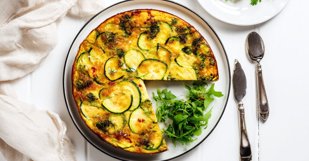 Frittata z cukinią i brokułami