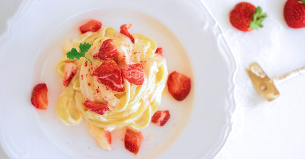 Makaron z twarożkiem na słodko