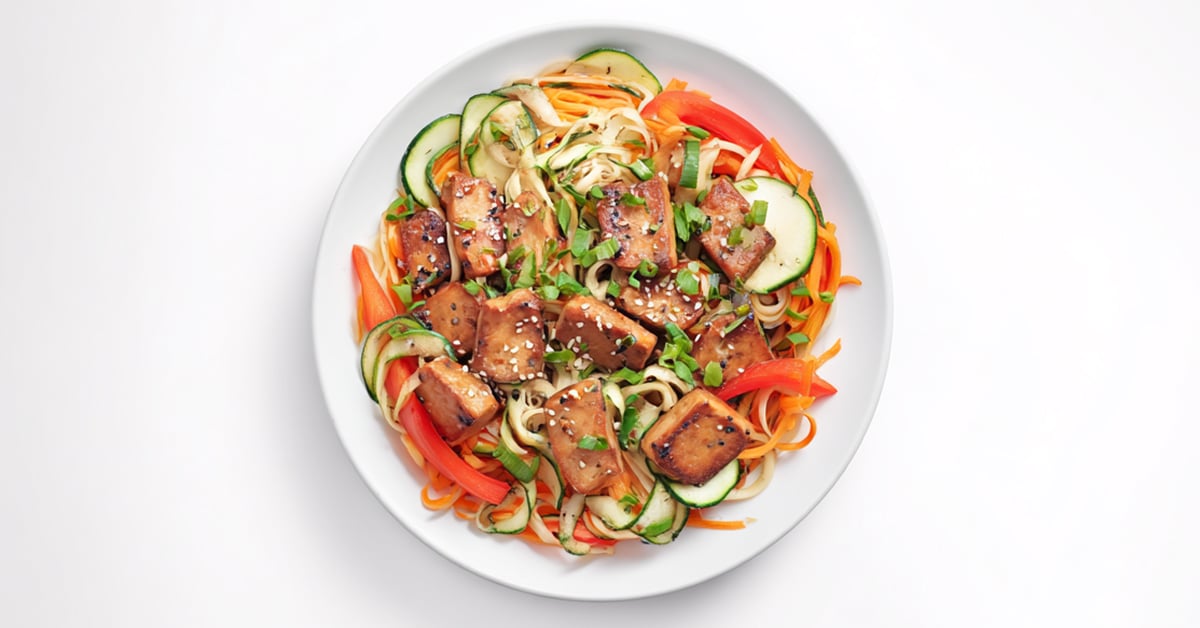 Stir fry z tempehem i warzywami