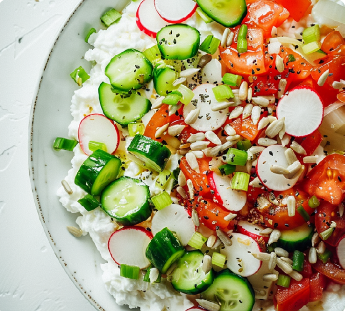 Sałatka na bazie serka wiejskiego