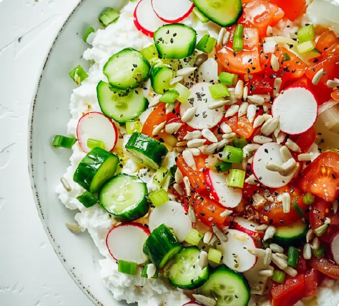 Sałatka na bazie serka wiejskiego