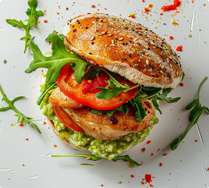 Burger z kurczakiem i guacamole