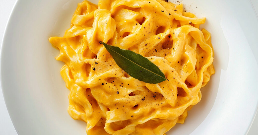 Makaron z sosem dyniowym
