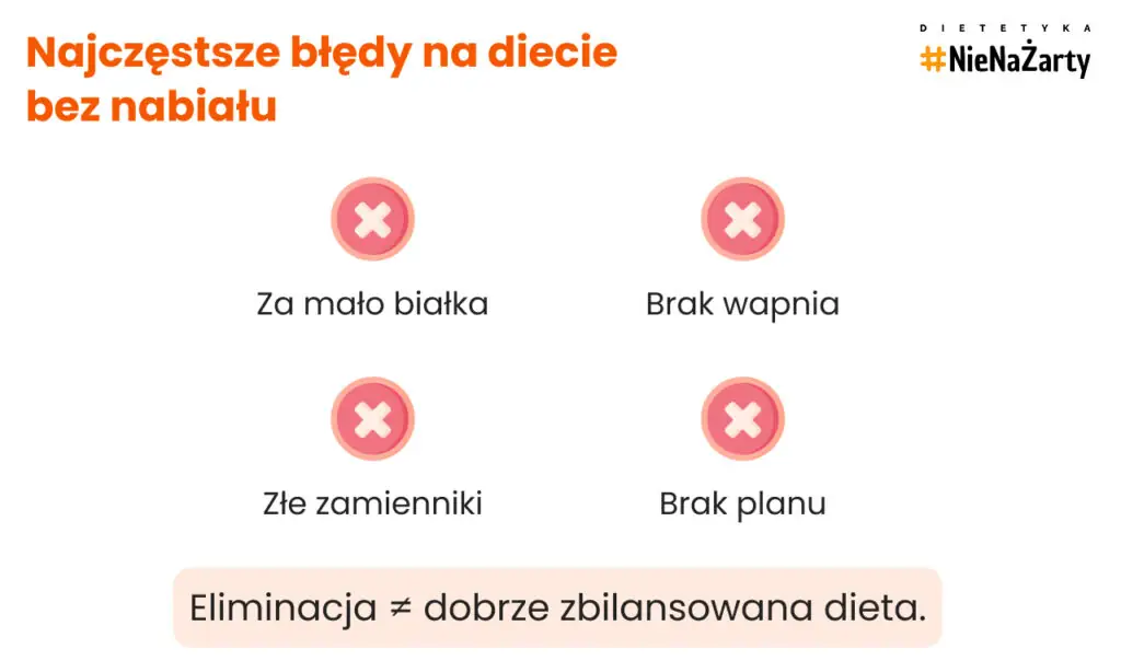 Najczęstsze błędy na diecie bez nabiału