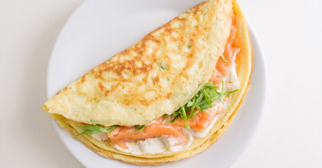 Omlet w połowie tortilli