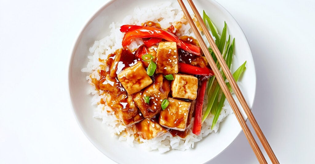 Ryż z tofu w sosie słodko-kwaśnym