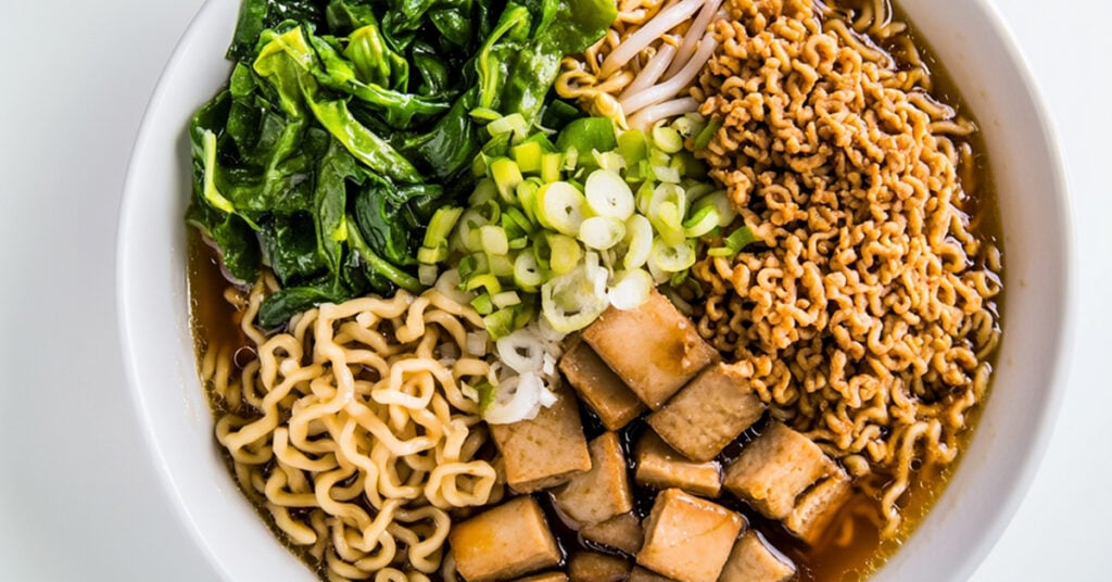 Wegański ramen wysokobiałkowy