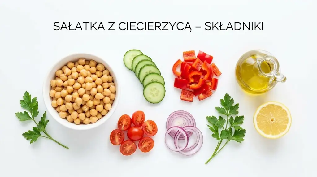 składniki na sałatka z ciecierzycy i ogórkiem