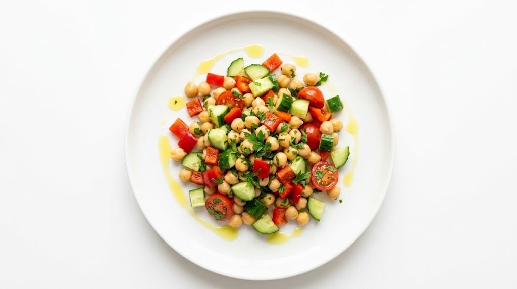 sałatka z ciecierzycy i ogórkiem