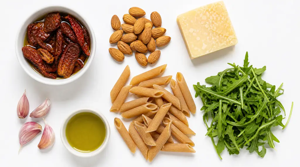 makaron z czerwonym pesto