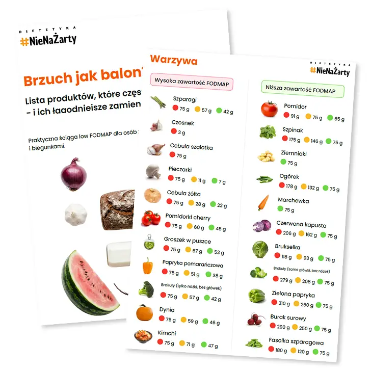 Lista produktów Low FODMAP