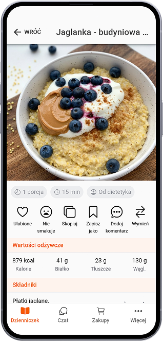 Jaglanka budyniowa z borówkami