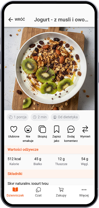 Jogurt z musli i owocami
