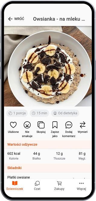 Owsianka na mleku ala Oreo