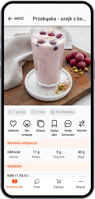 Szejk z kefirem i wiśniami