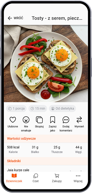 Tosty z serem i pieczarkami
