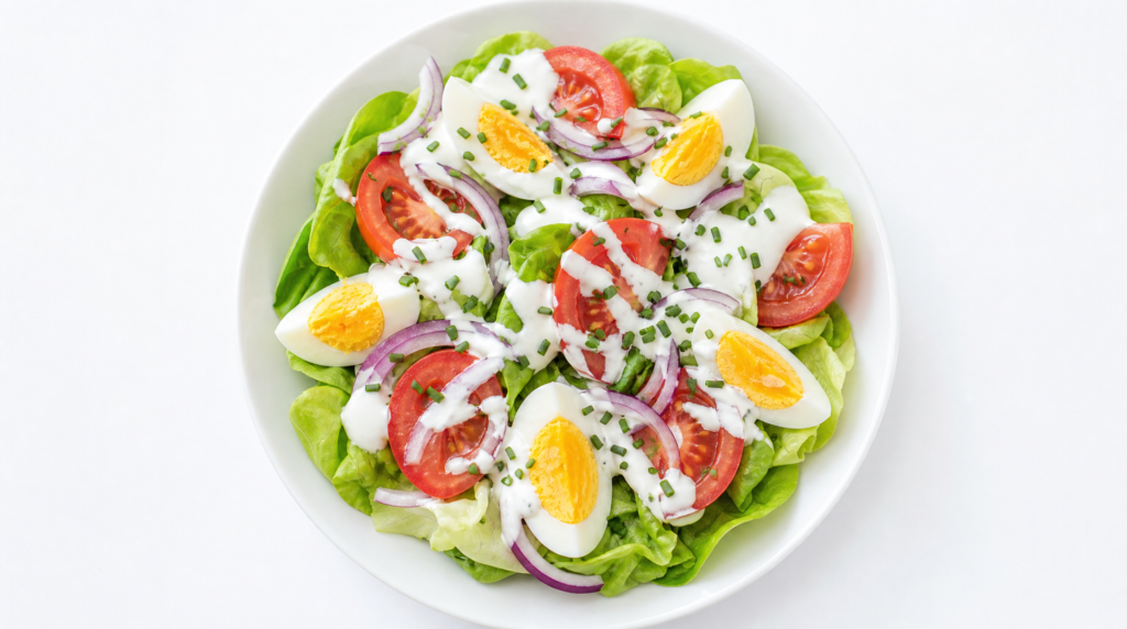 salatka z jajkiem i pomidorem